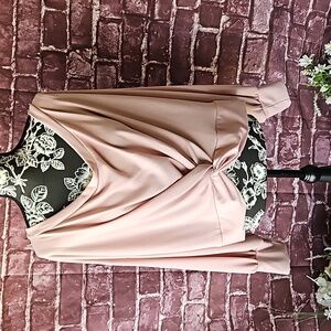 Fashion Nova Pink Knot Front Cowl Drape Long Sleeve Top CLEARANCE